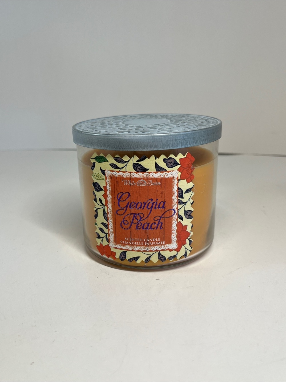 New White Barn Georgia Peach Bath & Body Works Scented Candle 3-Wick 14.5oz